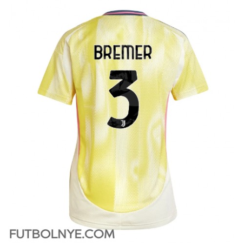 Camiseta Juventus Gleison Bremer #3 Visitante Equipación para mujer 2024-25 manga corta